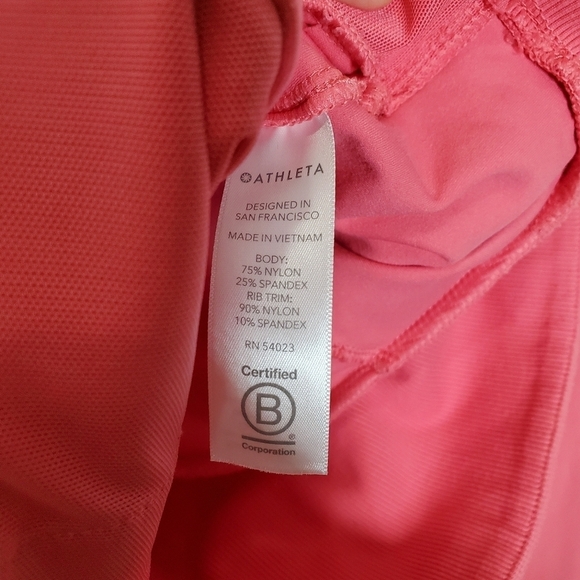 Athleta Shanti Coral Pink Ribbed Powervita Zip Up Jacket - Picture 9 of 10